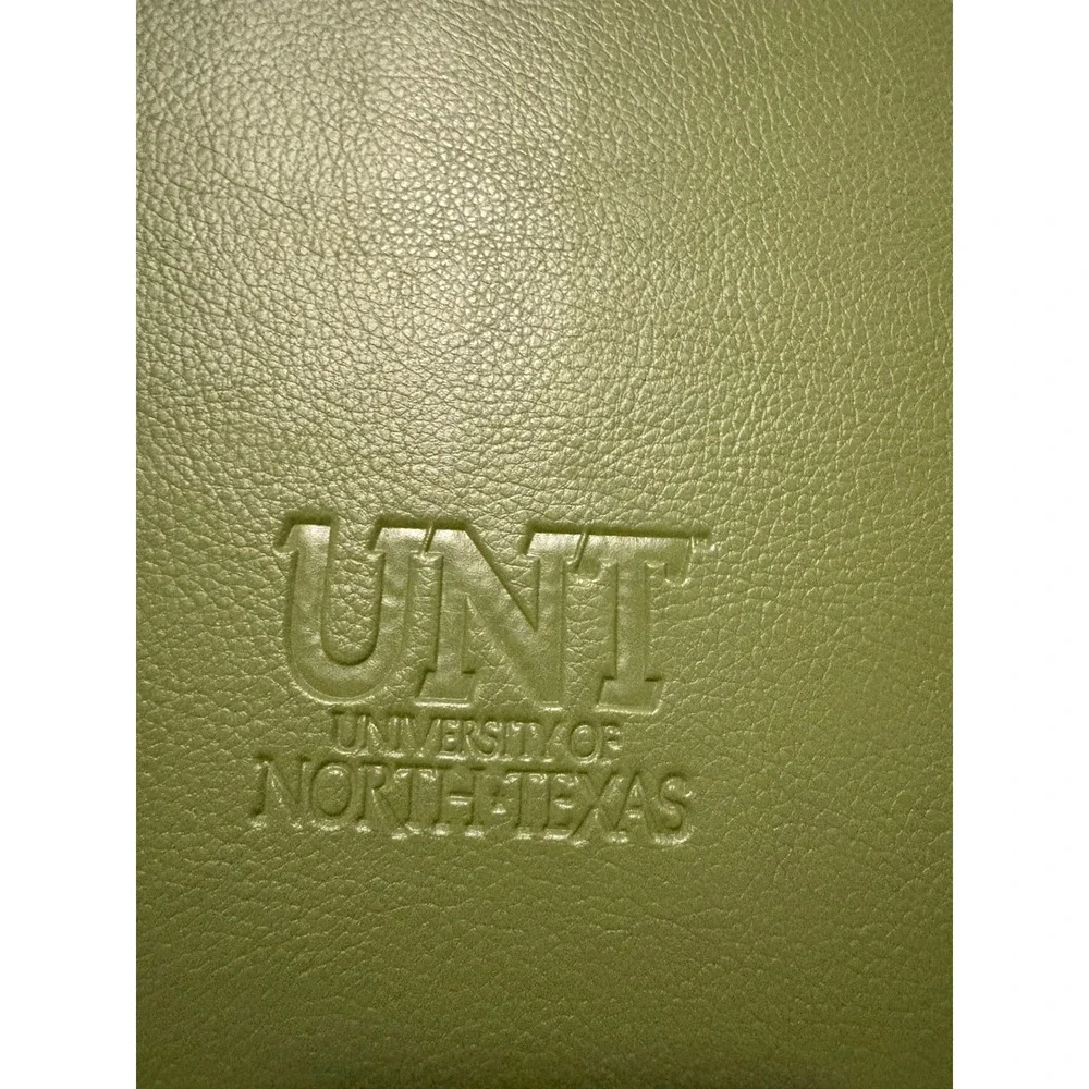 (A2) UNT University of North Texas Green Faux Leather Portfolio Organizer Pad